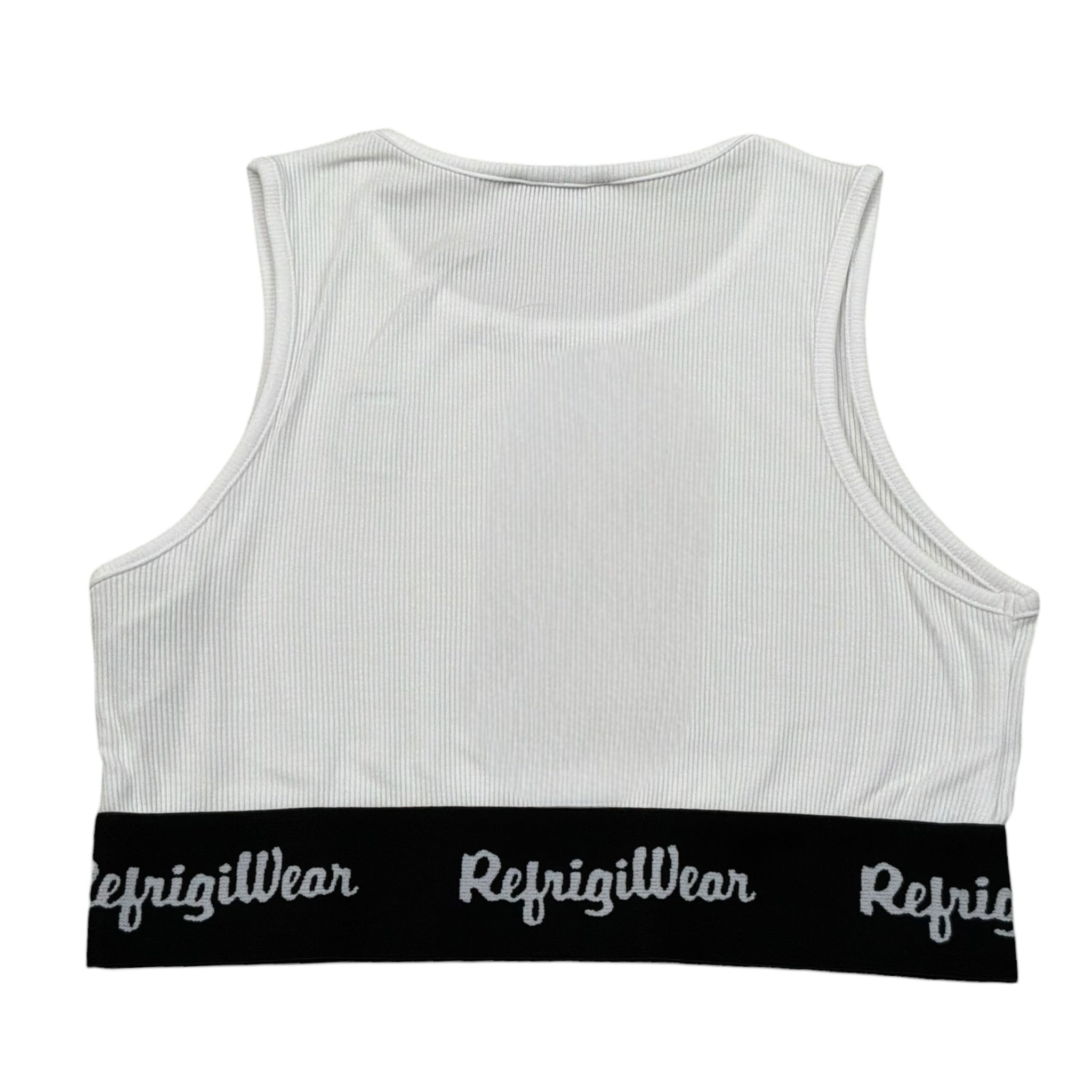 Refrigiwear Top Tinta Unita con Elastico Logato per Bambina 341YRFJS25X BIANCO REFRIGIWEAR 