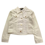 Relish Giubbino In Denim Tinta Unita con Bottoni per Bambina RGP23050 BIANCO RELISH 