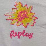 Replay T-Shirt Girocollo Tinta Unita con Stampa per Neonata PG7472 BIANCO REPLAY 