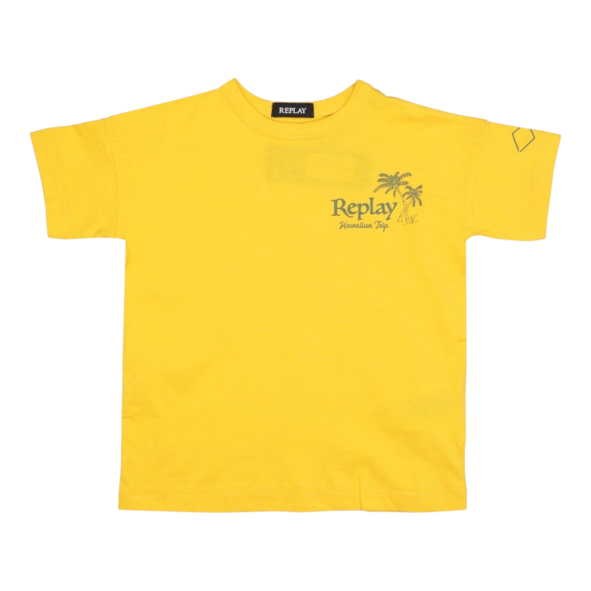 Replay T-Shirt Girocollo Tinta Unita con Stampa per Bambino SB7349 GIALLO REPLAY 