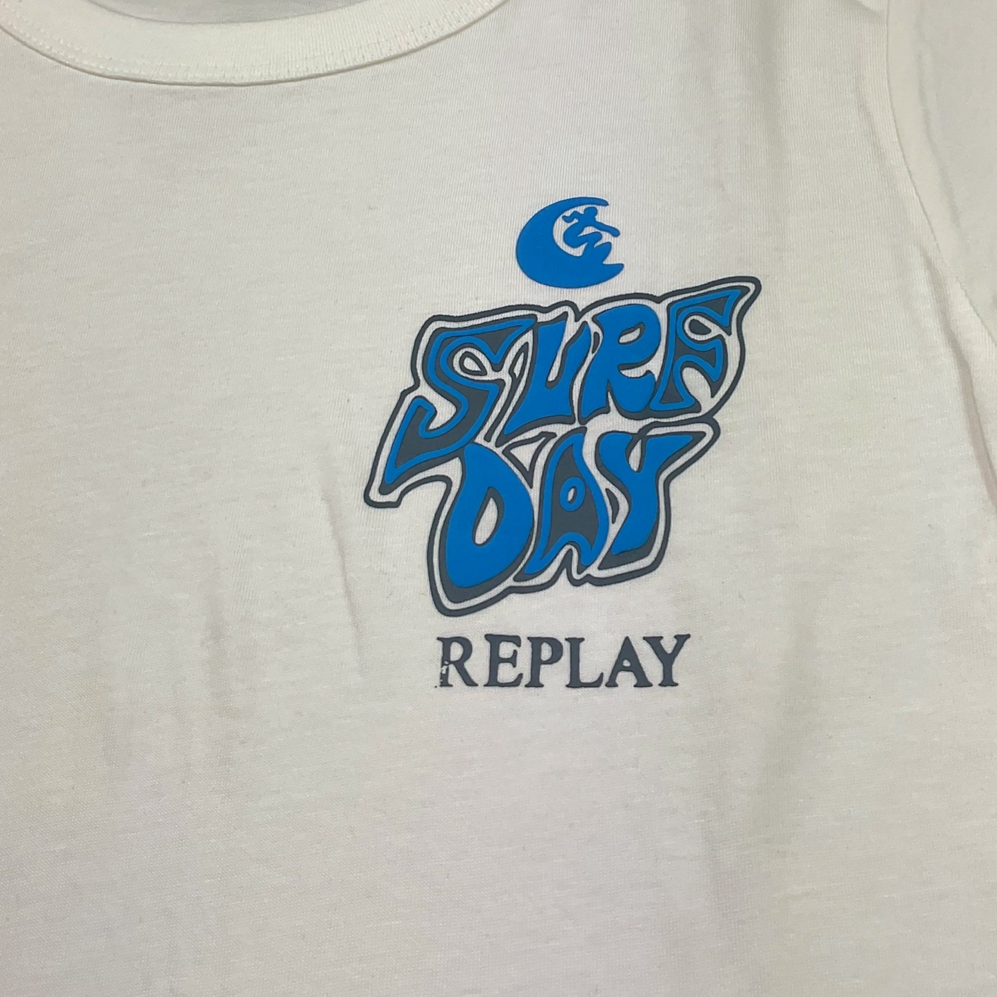 Replay T-Shirt Girocollo Tinta Unita con Stampa per Bambino SB7360X BIANCO REPLAY 