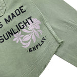 Replay Camicia Tinta Unita con Stampa per Bambina SG8301 VERDE REPLAY 