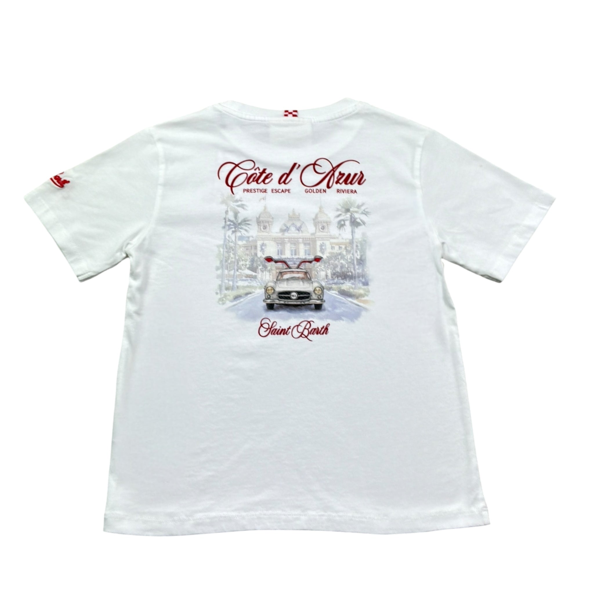 Saint Barth T-Shirt Girocollo Tinta Unita con Stampa per Bambino 00384L BIANCO SAINT BARTH 