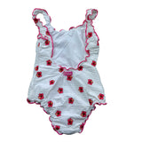 Saint Barth Costume Intero Tinta Unita con Stampa per Bambina 00636L BIANCO SAINT BARTH 