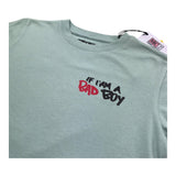 Saint Barth T-Shirt Girocollo Tinta Unita con Stampa per Bambino 00747L VERDE SAINT BARTH 