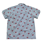 Saint Barth Camicia Tinta Unita con Fantasia A Righe Mezza Manica per Bambino 00783L BIANCO SAINT BARTH 