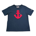 Saint Barth T-Shirt Girocollo Tinta Unita con Stampa per Bambino 01216L BLU SAINT BARTH 