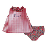 Saint Barth Completo 2 Pezzi Camicia-Coulotte Bicolore per Neonata ABB00022 ROSSO SAINT BARTH 