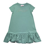 Saint Barth Abito Mezza Manica Tinta Unita con Brillantini per Bambina ABBEYY VERDE SAINT BARTH 