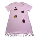 Saint Barth Abito Mezza Manica Tinta Unita con Frange per Bambina ABY ROSA SAINT BARTH 