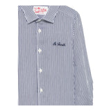 Saint Barth Camicia Manica Lunga Fantasia A Righe per Neonato AGN000101183 BLU SAINT BARTH 