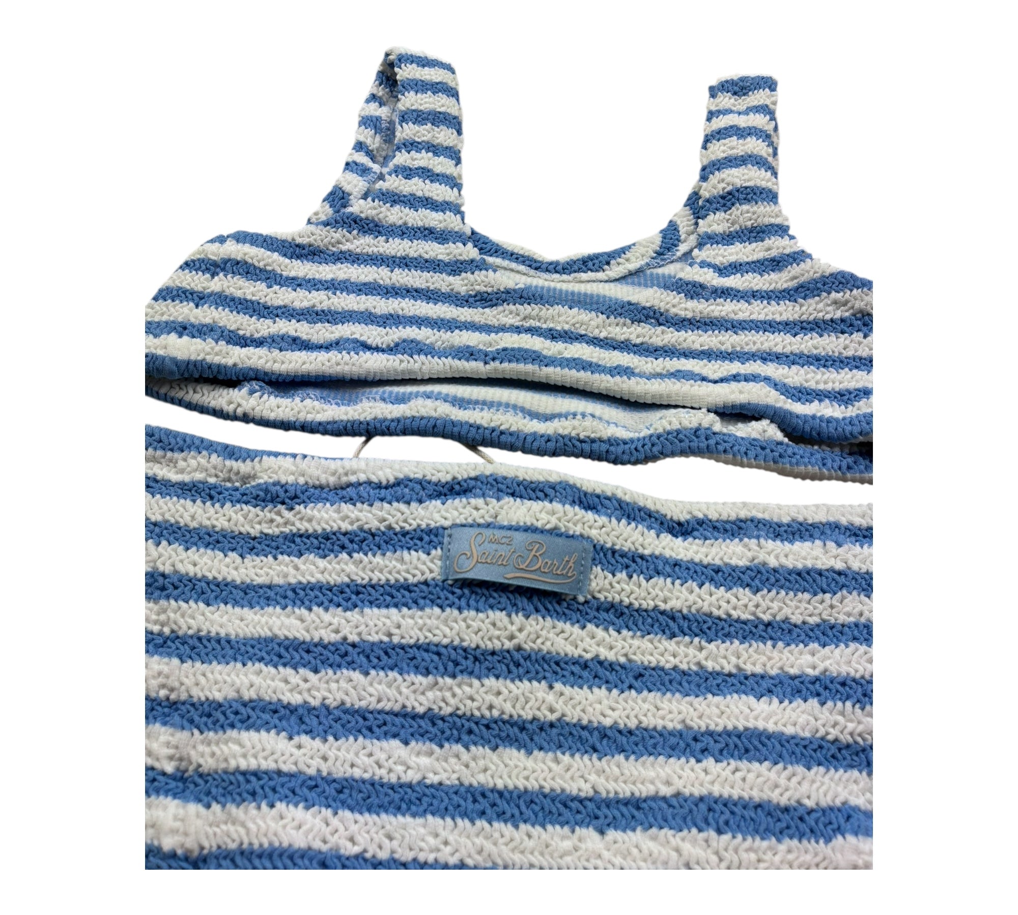 Saint Barth Costume 2 Pezzi Fascia-Mutandina per Bambina BAKERW BIANCO/AZZURRO SAINT BARTH 
