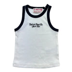 Saint Barth Canotta Tinta Unita con Stampa per Bambina BLUE BIANCO SAINT BARTH 