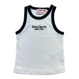 Saint Barth Canotta Tinta Unita con Stampa per Bambina BLUE BIANCO SAINT BARTH 