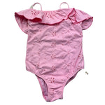 Saint Barth Costume Intero Tinta Unita In Pizzo Sangallo per Bambina BRIELLE ROSA SAINT BARTH 