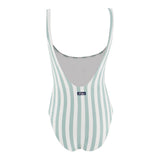 Saint Barth Costume Intero Bicolore con Fantasia A Righe per Bambina CARA001 BIANCO/VERDE SAINT BARTH 