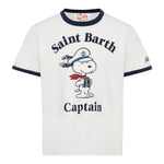 Saint Barth T-Shirt Girocollo Tinta Unita Stampa Snoopie per Bambino DENA001XX BIANCO SAINT BARTH 