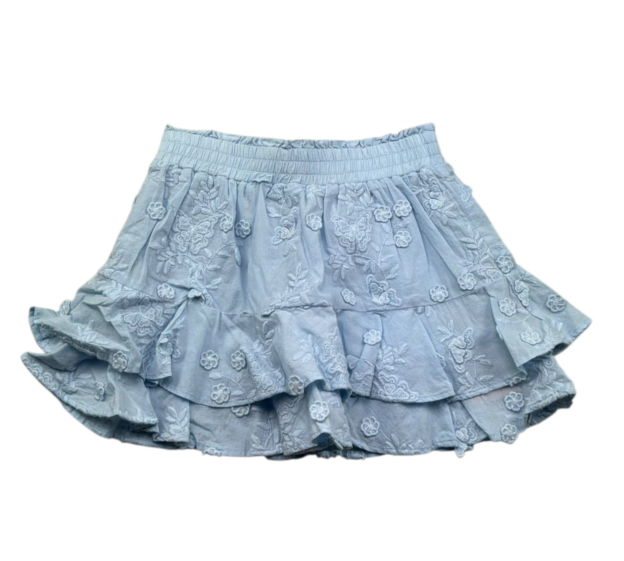 Saint Barth Gonna Tinta Unita con Balze per Bambina EIV002 AZZURRO SAINT BARTH 