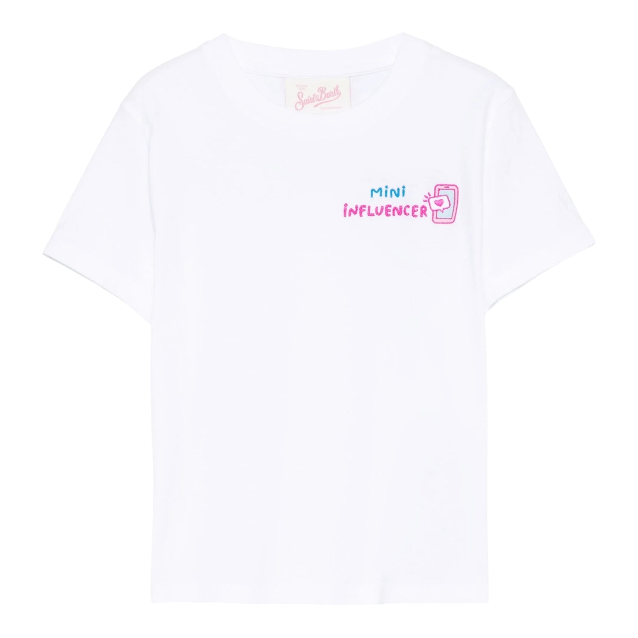 Saint Barth T-Shirt Girocollo Tinta Unita con Stampa per Bambina ELLY001XXJ BIANCO SAINT BARTH 