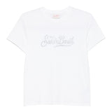 Saint Barth T-Shirt Girocollo Tinta Unita con Logo per Bambina ELLY0013 BIANCO SAINT BARTH 