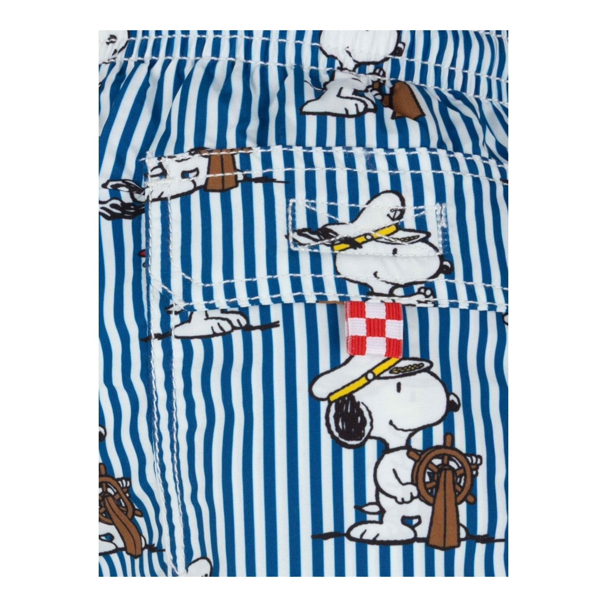 Saint Barth Costume Modello Boxer Tinta Unita con Fantasia Snoopie per Bambino JEA000111 BIANCO/BLU SAINT BARTH 