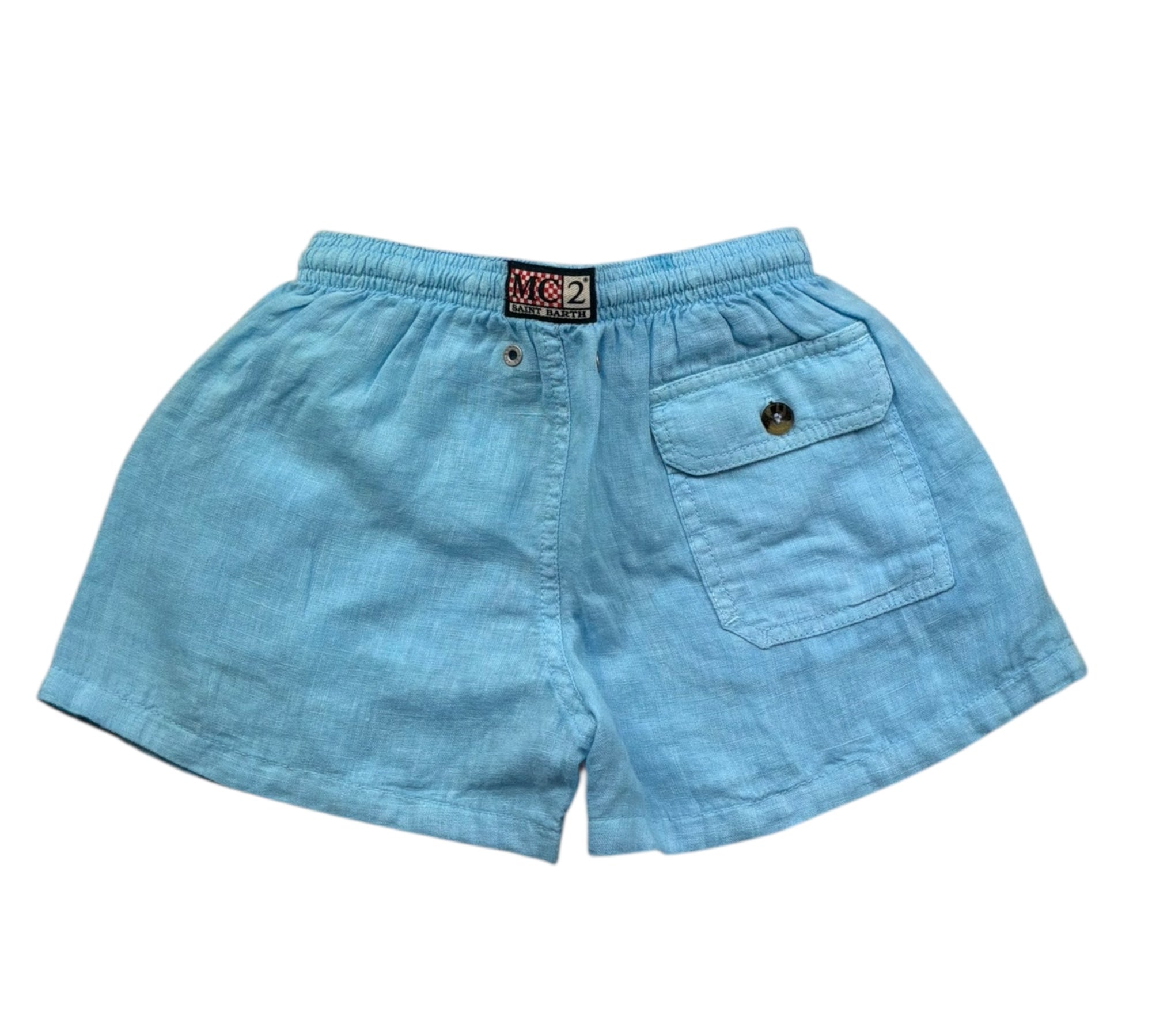 Saint Barth costume Tinta Unita con Elastico In Vita per Bambino JEAN AZZURRO SAINT BARTH 