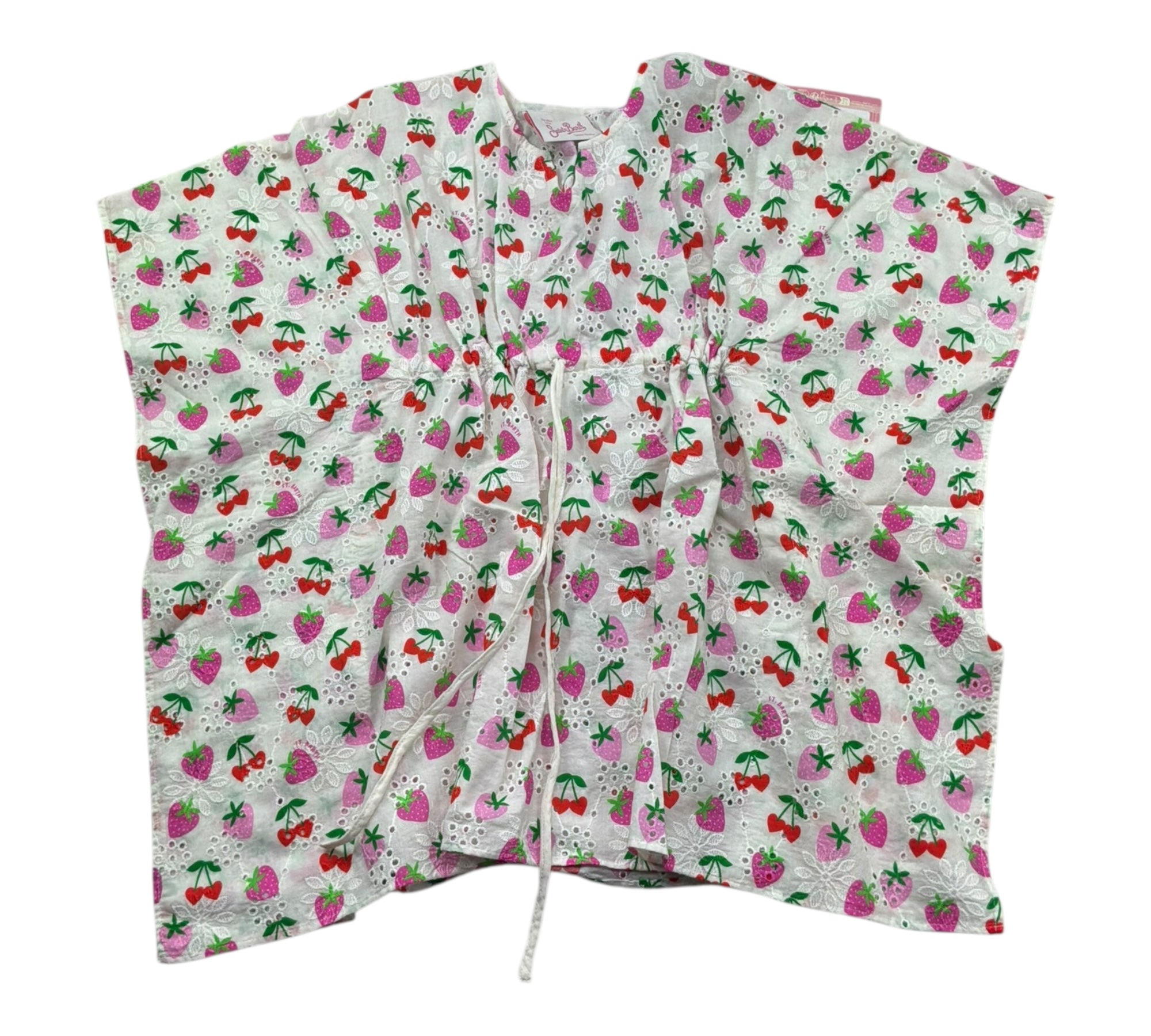 Saint Barth Camicia Modello Mantella Tinta Unita In Pizzo Sangallo per Bambina KATE BIANCO SAINT BARTH 