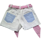Saint Barth Short Tinta Unita con Cinturino per Bambina KIKOJR BIANCO SAINT BARTH 