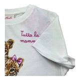 Saint Barth T-Shirt Girocollo Tinta Unita con Stampa per Bambina LEOPERD BIANCO SAINT BARTH 