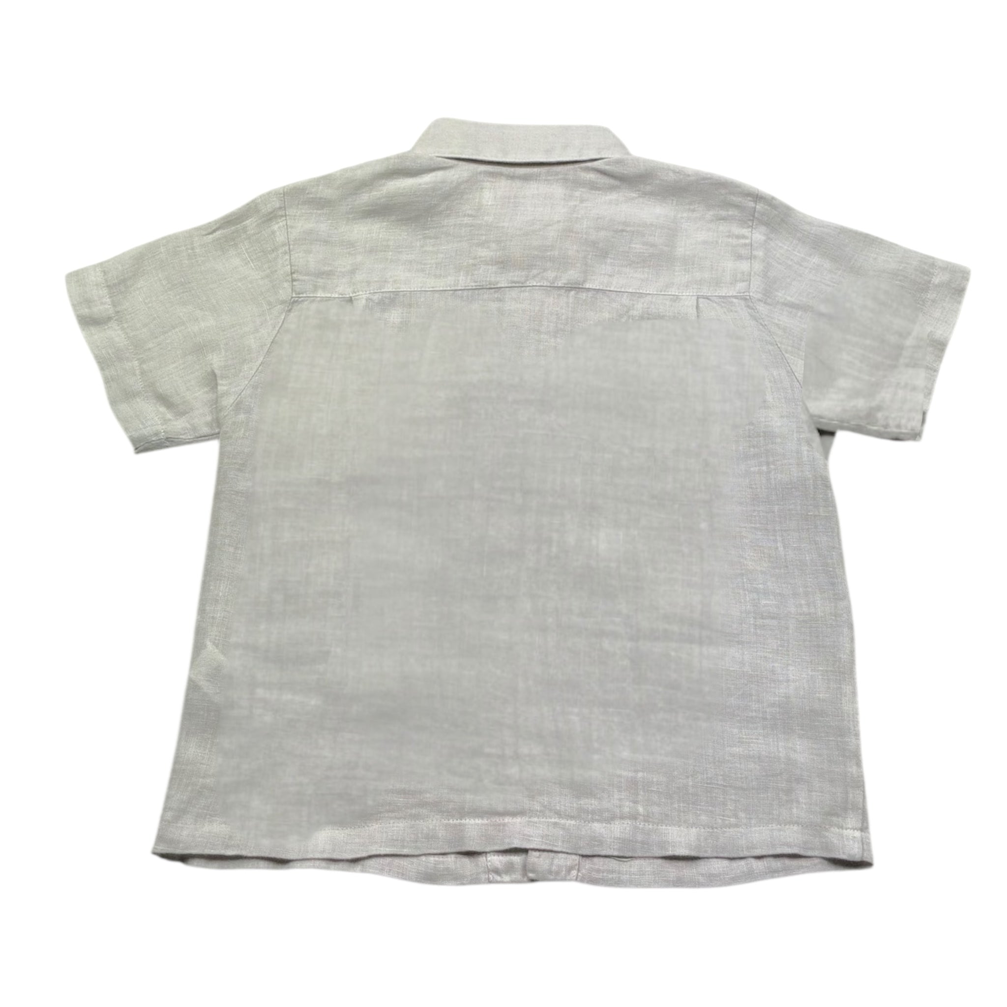 Saint Barth Camicia Tinta Unita con Logo per Neonato LINENNNN BEIGE SAINT BARTH 