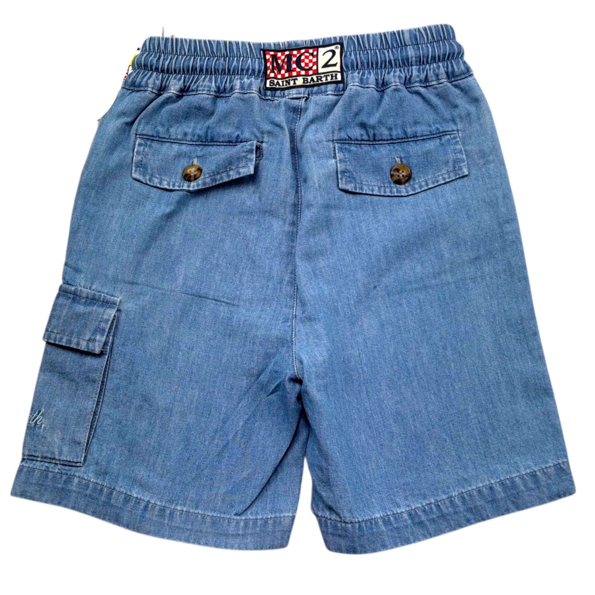 Saint Barth Bermuda Tinta Unita con Elastico In Vita per Bambino MARISE BLU SAINT BARTH 