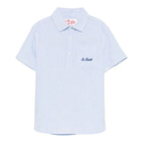 Saint Barth Camicia Mezza Manica Fantasia A Righe per Bambino MDR001 BLU SAINT BARTH 