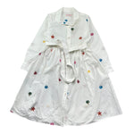 Saint Barth Abito Manica Lunga Tinta Unita con Ricami per Bambina PHILPA BIANCO SAINT BARTH 