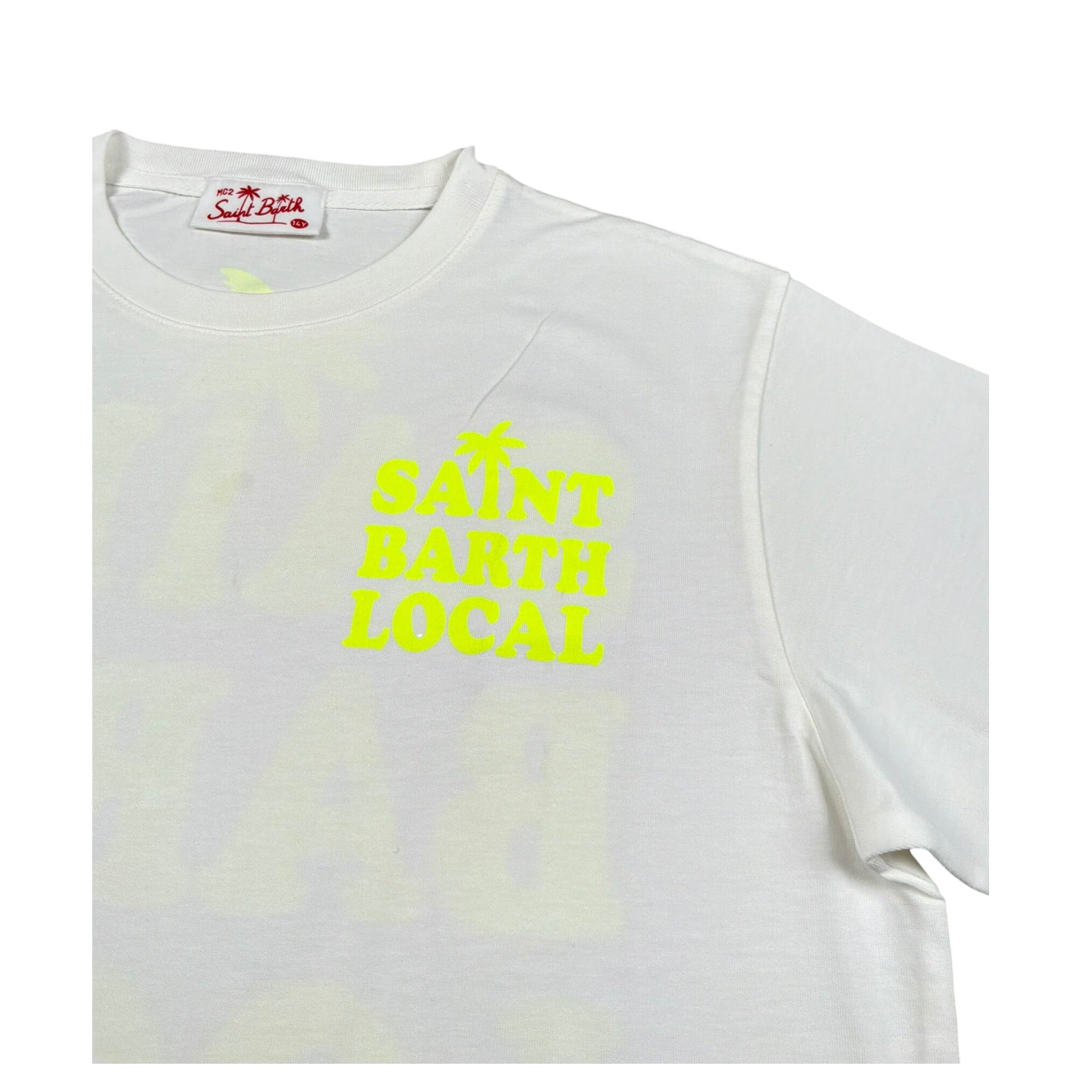 Saint Barth T-Shirt Girocollo Tinta Unita con Stampa  per Bambino SBARTH BIANCO SAINT BARTH 