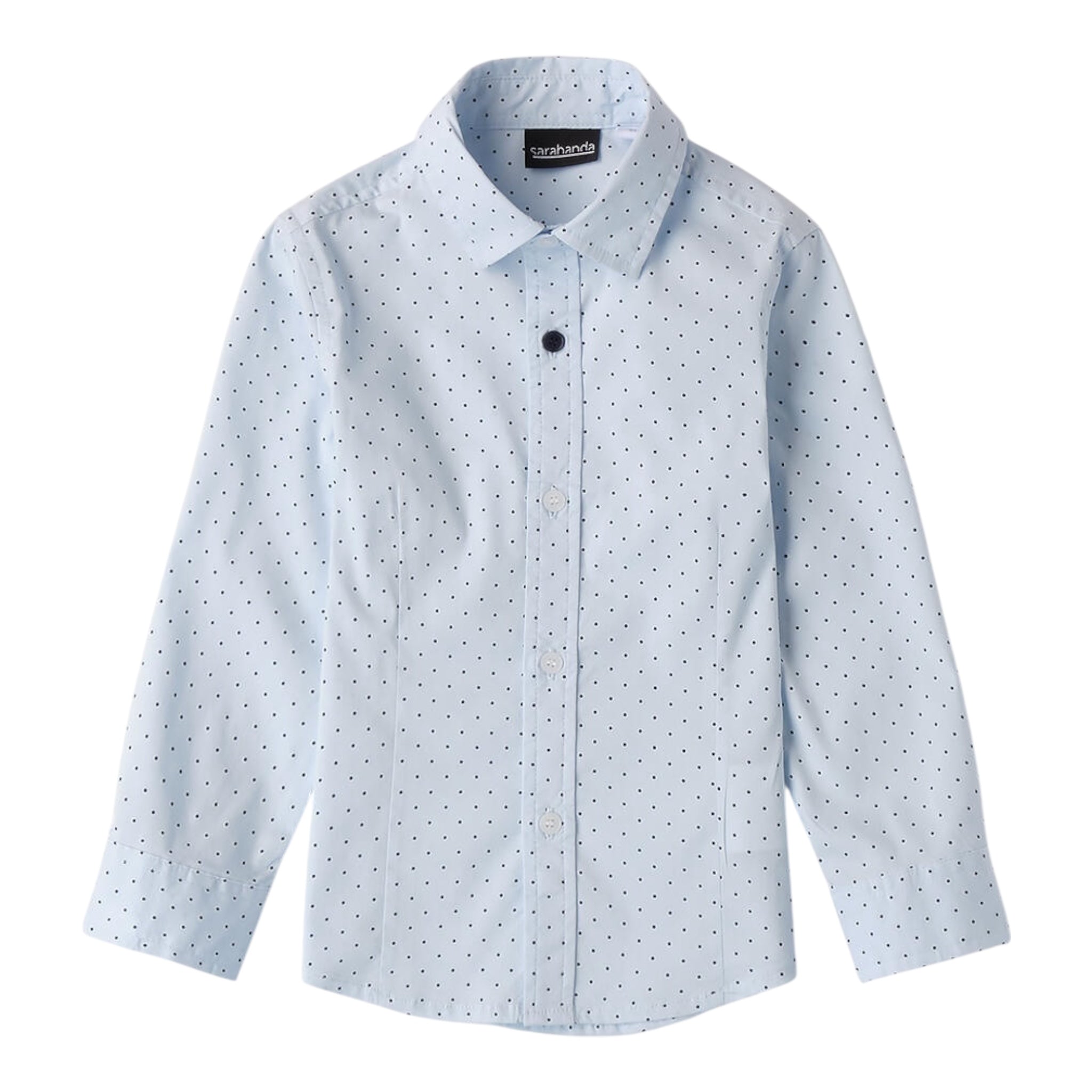 Sarabanda Camicia Manica Lunga Tinta Unita Fantasia Pois per Bambino 0A124 AZZURRO SARABANDA 