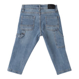 Sarabanda Jeans tinta unita con Stampa Azzurro per Bambino 0B032 AZZURRO SARABANDA 