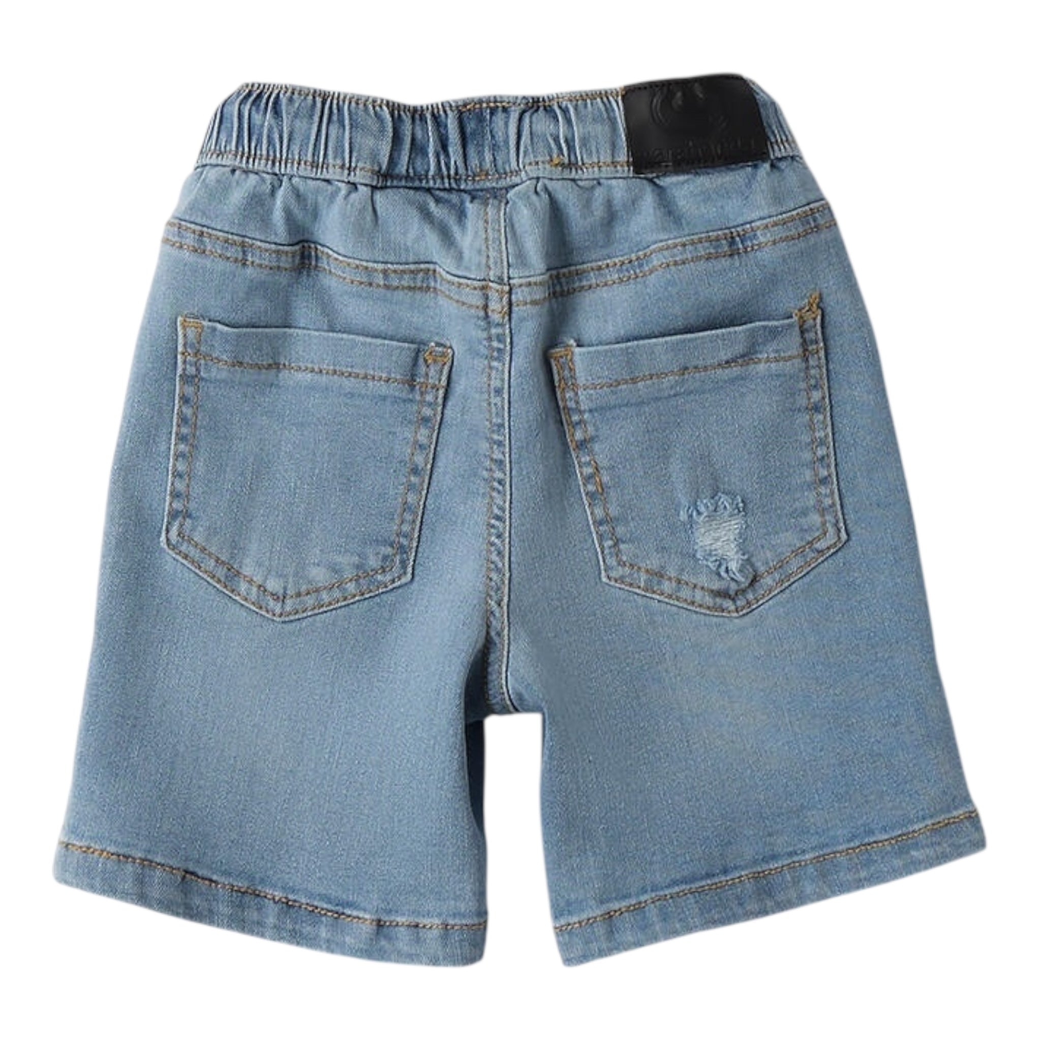 Sarabanda Bermuda In Denim Tinta Unita con Elastico In Vita per Neonato 0B153 AZZURRO SARABANDA 