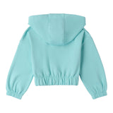 Sarabanda Felpa Tinta Unita con Zip E Cappuccio per Bambina 0B203 VERDE ACQUA SARABANDA 
