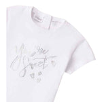 Sarabanda T-Shirt Girocollo tinta unita con Brillantini Bianco per Neonata 0B211X BIANCO SARABANDA 