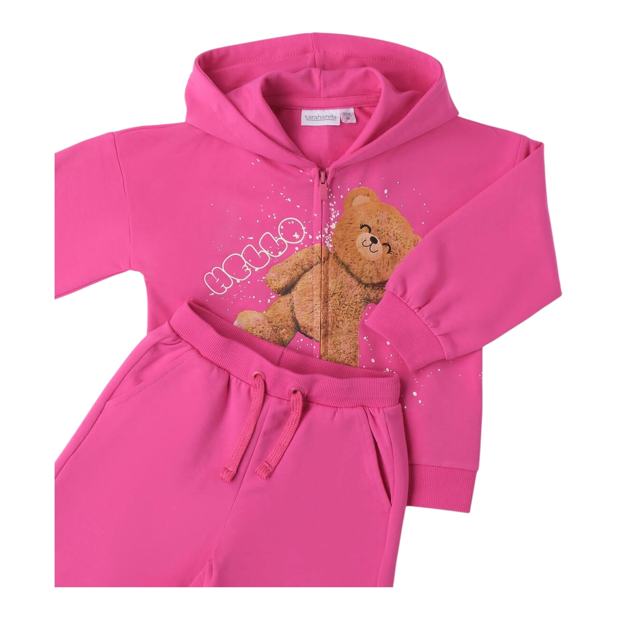 Sarabanda Completo 2 Pezzi Felpa con Zip-Pantalone per Bambina 0B240 FUXIA SARABANDA 
