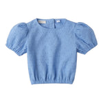 Sarabanda Top Traforato Mezza Manica Tinta Unita per Bambina 0B257 AZZURRO SARABANDA 