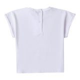 Sarabanda T-Shirt Girocollo Tinta Unita con Stampa per Bambina 0B319 BIANCO SARABANDA 