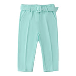 Sarabanda Pantalone Tinta Unita con Cintura per Bambina 0B320 VERDE ACQUA SARABANDA 