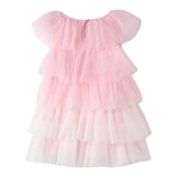 Sarabanda Abito Giromanica Tinta Unita con Tulle per Neonata 0B337 ROSA SARABANDA 