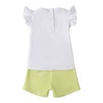 Sarabanda Completo 2 Pezzi T-Shirt-Shorts per Neonata 0B349 BIANCO/VERDE SARABANDA 