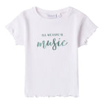 Sarabanda T-Shirt Girocollo tinta unita con Stampa Bianco per Bambina 0B445 BIANCO SARABANDA 