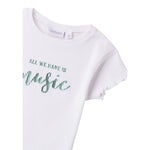 Sarabanda T-Shirt Girocollo tinta unita con Stampa Bianco per Bambina 0B445 BIANCO SARABANDA 