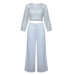 Sarabanda Completo 3 Pezzi Maglia-Top-Pantalone Tinta Unita per Bambina 0B495X BIANCO SARABANDA 