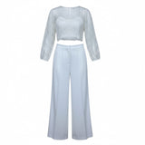 Sarabanda Completo 3 Pezzi Maglia-Top-Pantalone Tinta Unita per Bambina 0B495X BIANCO SARABANDA 