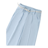 Sarabanda Pantalone Tinta Unita con Cintura per Bambina 0B529 AZZURRO SARABANDA 